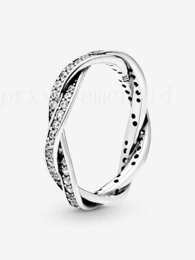 Pandora Sparkling Twisted Lines Ring